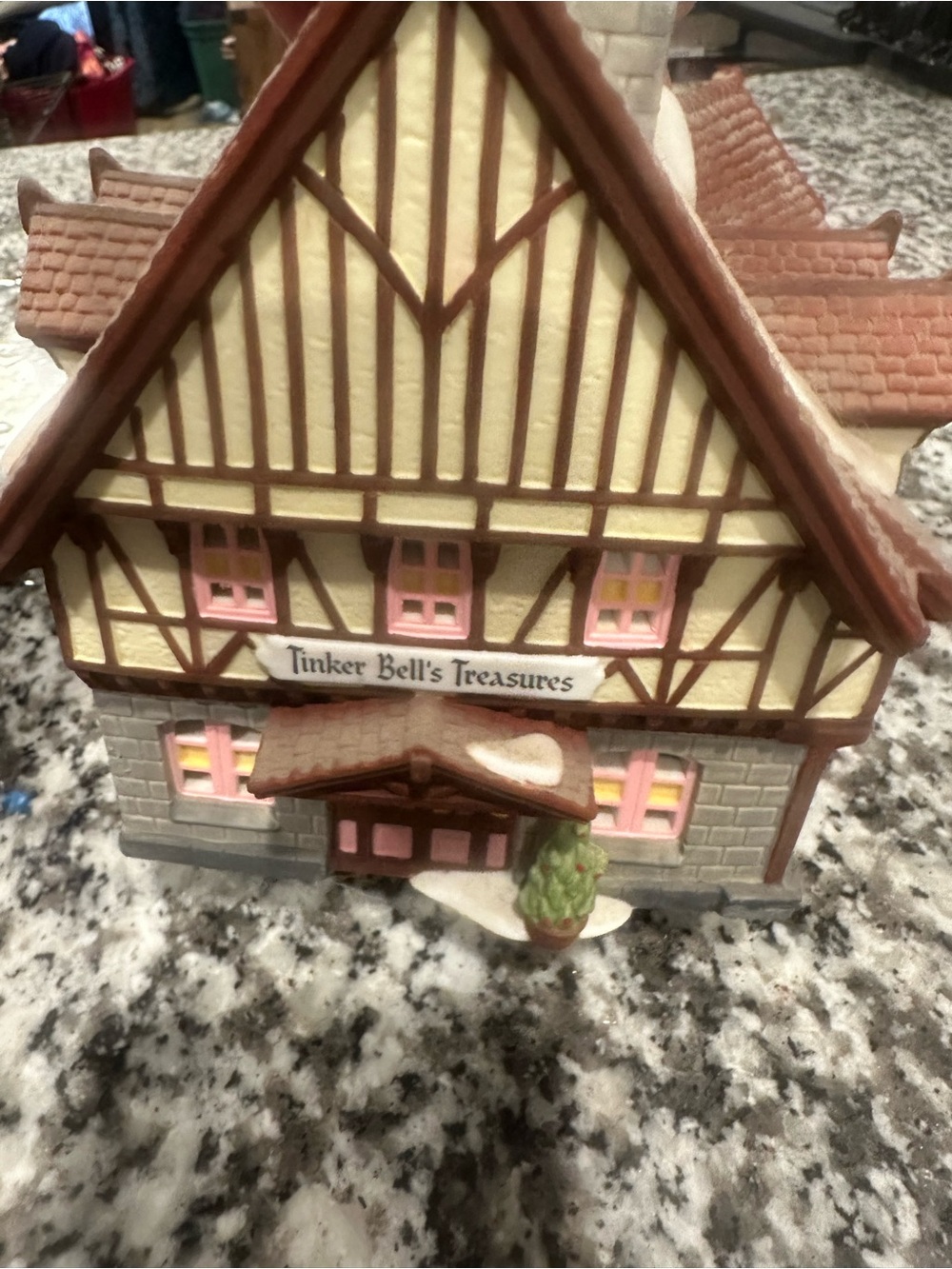 Department 56 Tinker Bell's Treasures Village House in Cream, Brown, Pink